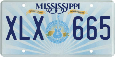 MS license plate XLX665