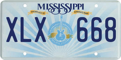 MS license plate XLX668