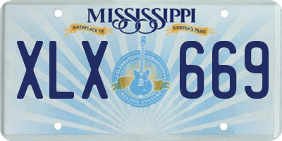 MS license plate XLX669