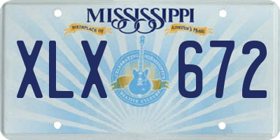 MS license plate XLX672
