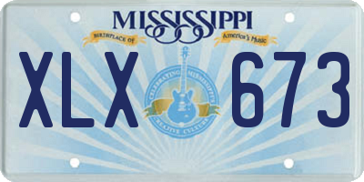 MS license plate XLX673