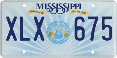 MS license plate XLX675