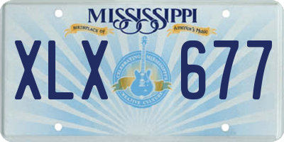MS license plate XLX677