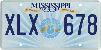 MS license plate XLX678