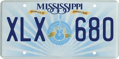MS license plate XLX680