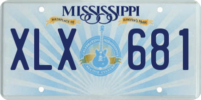 MS license plate XLX681