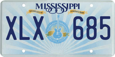 MS license plate XLX685