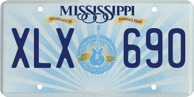 MS license plate XLX690