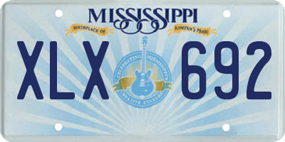 MS license plate XLX692