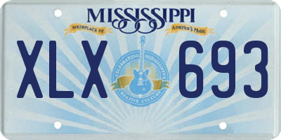 MS license plate XLX693