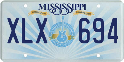MS license plate XLX694