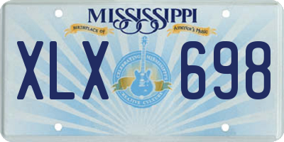 MS license plate XLX698