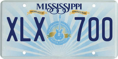 MS license plate XLX700