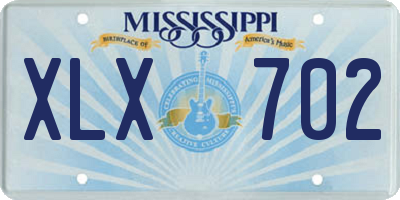 MS license plate XLX702