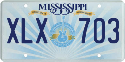 MS license plate XLX703