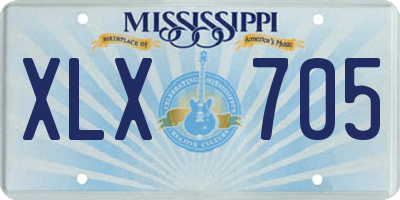 MS license plate XLX705