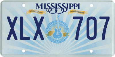 MS license plate XLX707