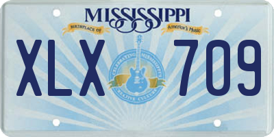 MS license plate XLX709