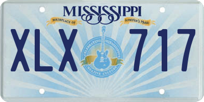 MS license plate XLX717