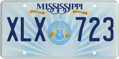 MS license plate XLX723