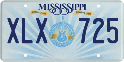 MS license plate XLX725