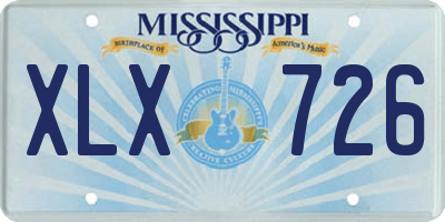 MS license plate XLX726