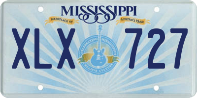 MS license plate XLX727