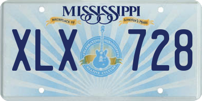 MS license plate XLX728