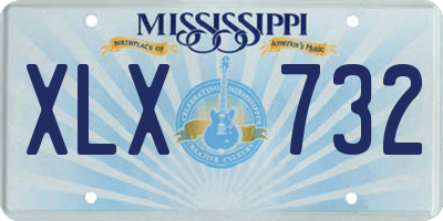 MS license plate XLX732