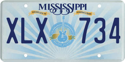 MS license plate XLX734