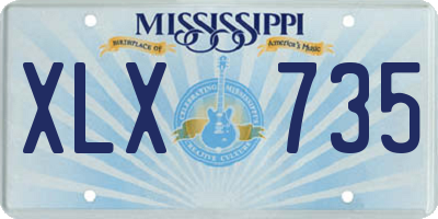 MS license plate XLX735
