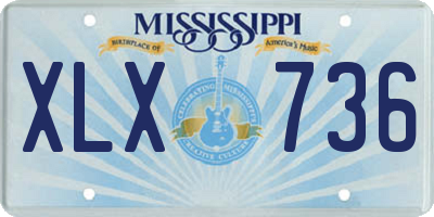 MS license plate XLX736