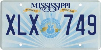 MS license plate XLX749