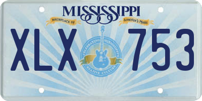 MS license plate XLX753