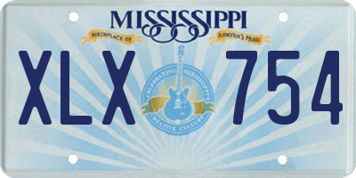 MS license plate XLX754