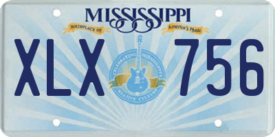 MS license plate XLX756