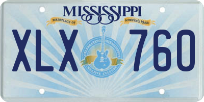 MS license plate XLX760
