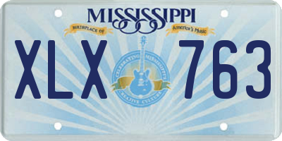 MS license plate XLX763