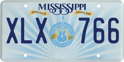 MS license plate XLX766