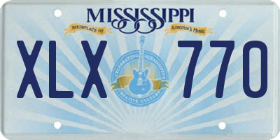 MS license plate XLX770