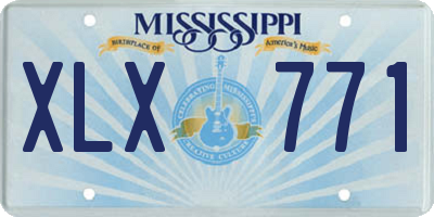 MS license plate XLX771