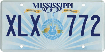 MS license plate XLX772