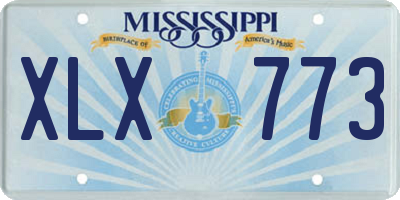 MS license plate XLX773