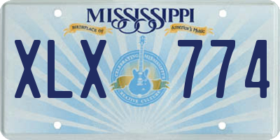 MS license plate XLX774