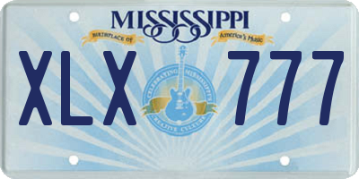 MS license plate XLX777