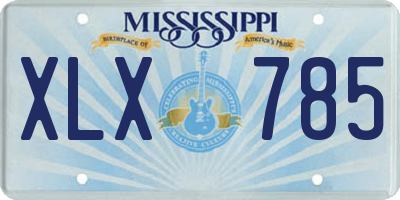 MS license plate XLX785