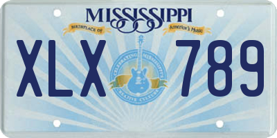 MS license plate XLX789