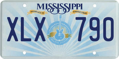 MS license plate XLX790