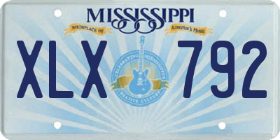 MS license plate XLX792