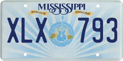 MS license plate XLX793
